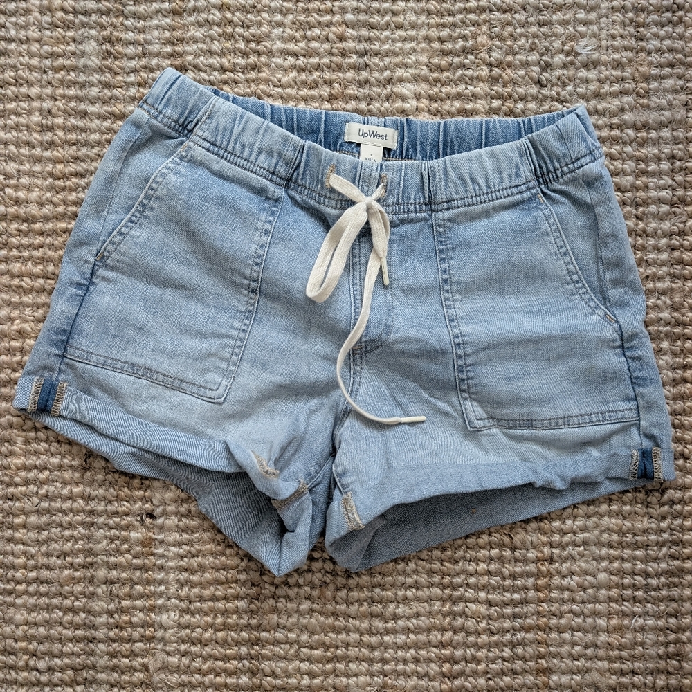 Upwest Light Blue Drawstring Shorts